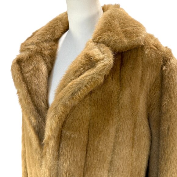 Astraka of London Vintage Camel Faux Fur Coat - Picture 2 of 8